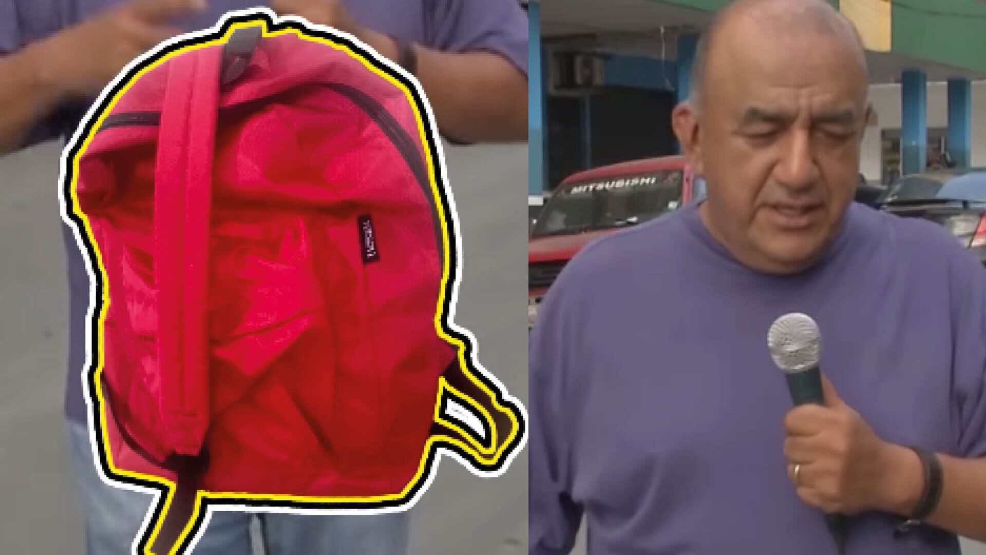 Mochila roja de José Delgado
