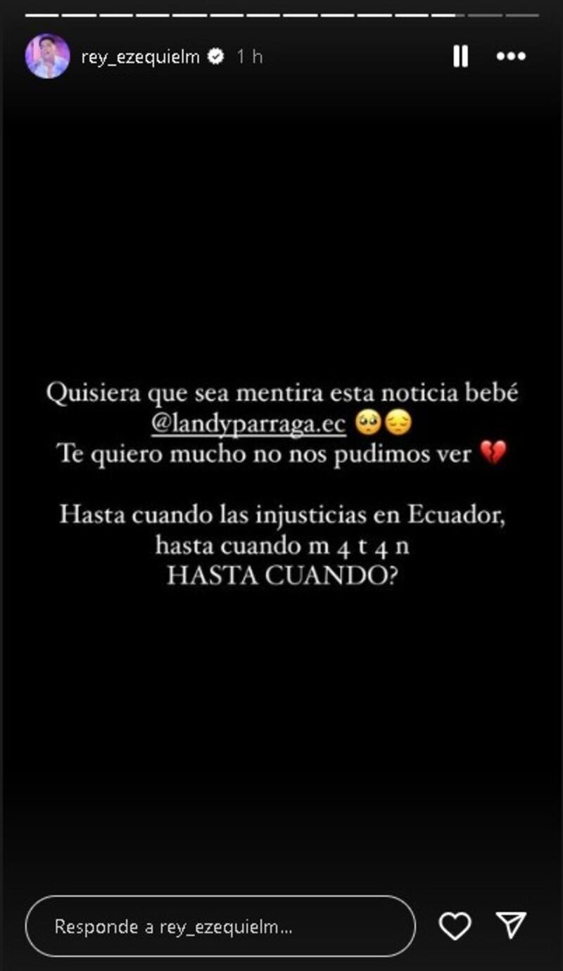 Amigo de Landy que tambien se pronunció via Instagram @rey_ezequielm