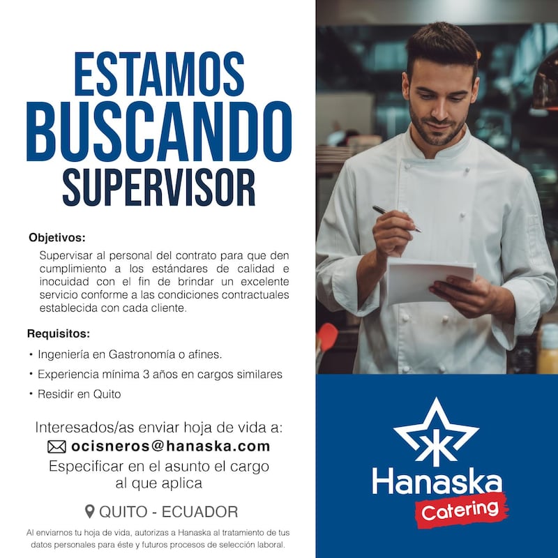 Vacantes laborales en Quito, en Hanaska