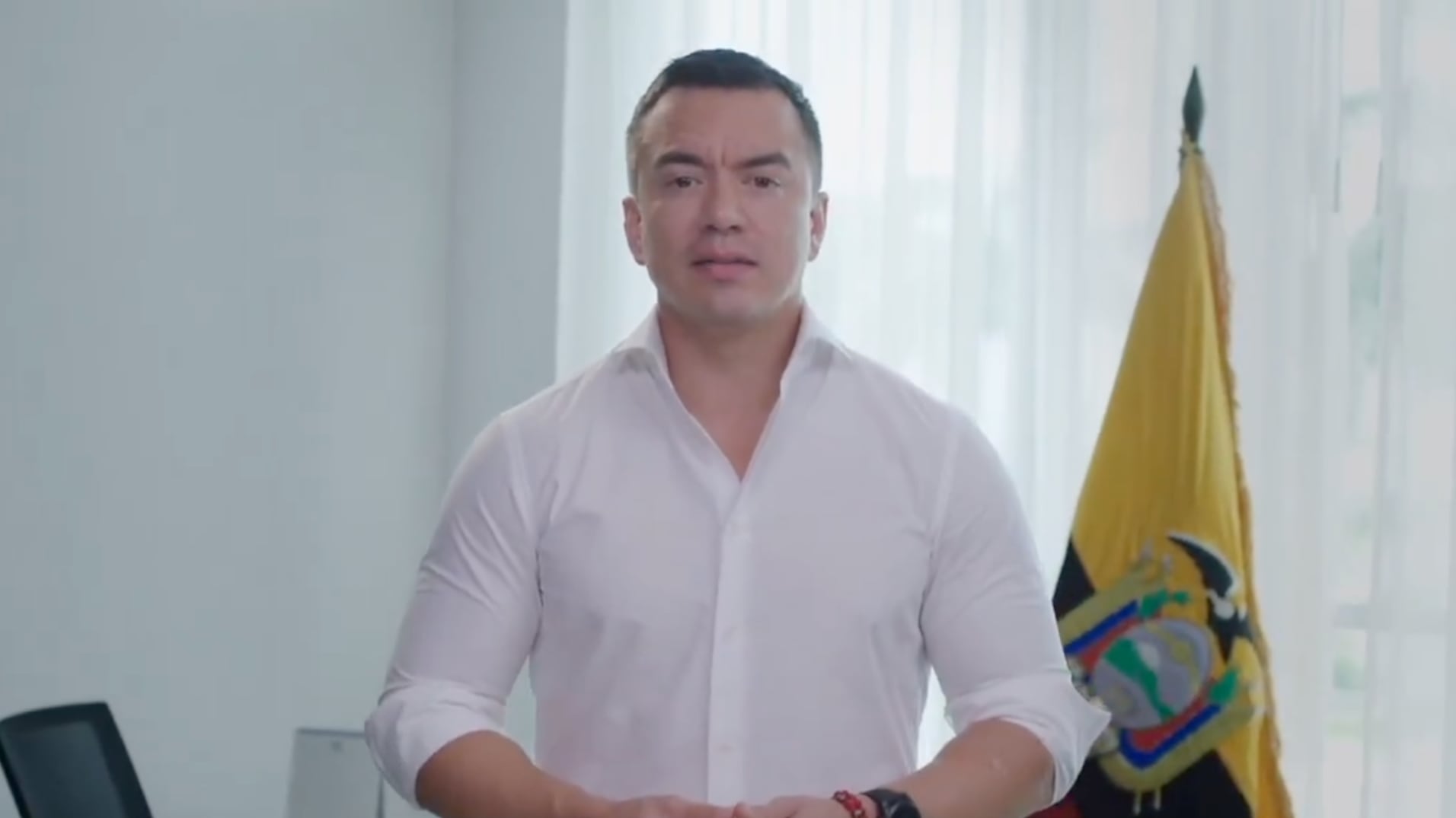 La mañana de este 12 de marzo, el presidente Daniel Noboa dirigió un mensaje a la ciudadanía