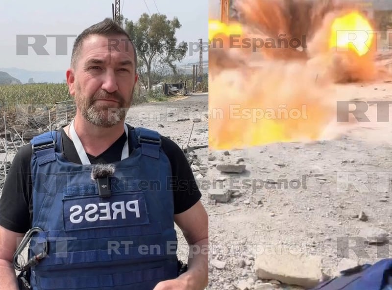 periodista y corresponsal de RT resultaron  heridos tras la caída de un misil israelí
