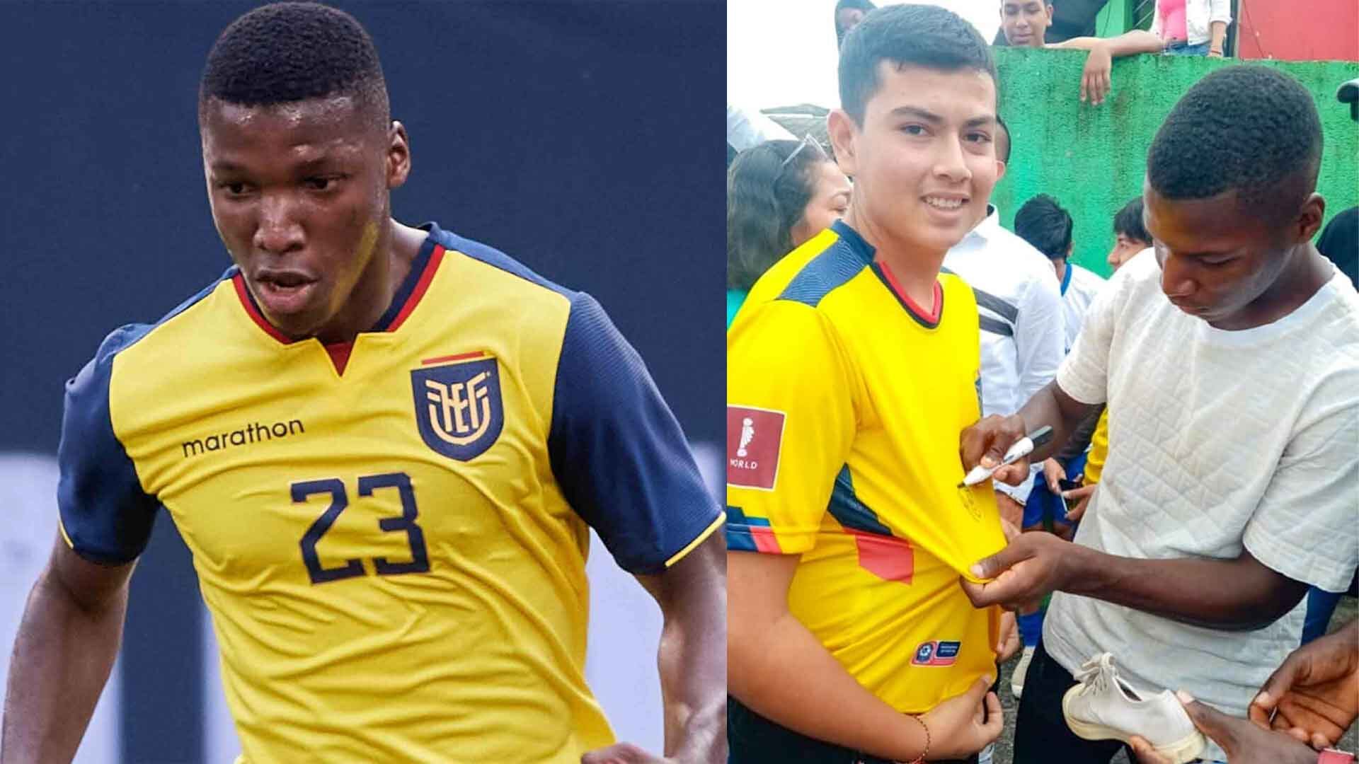 Moisés Caicedo recibe reconocimiento en su natal San Domingo.