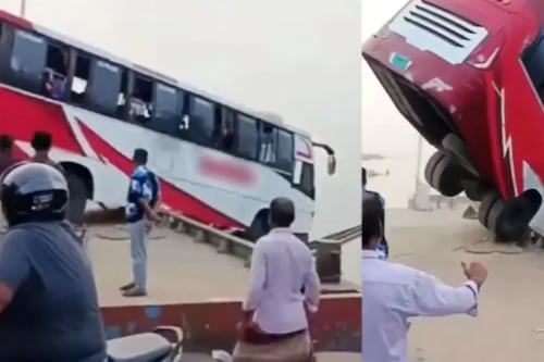Tragedia en India: al menos 18 muertos tras caer autobús a un río (VIDEO)