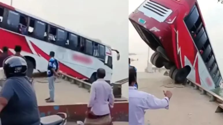 Tragedia en India: al menos 18 muertos tras caer autobús a un río (VIDEO)