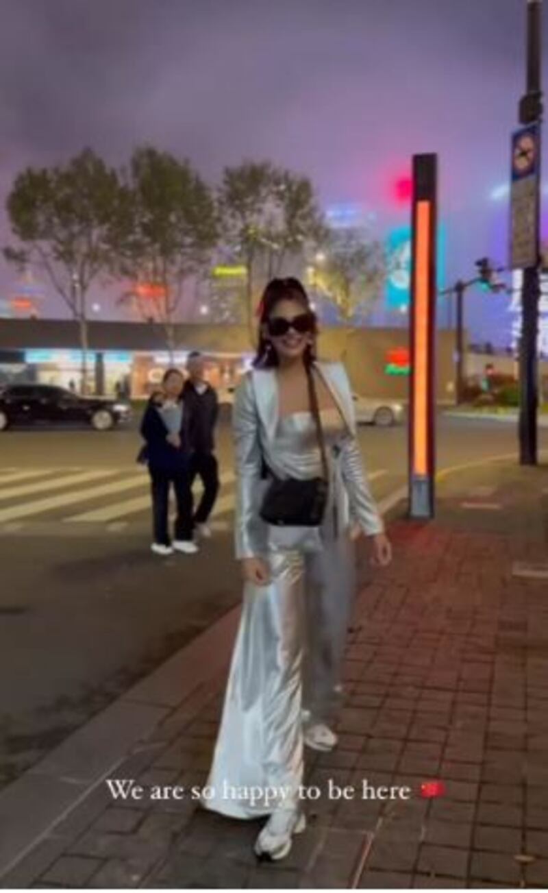 Sheynnis Palacios en su llegada a China