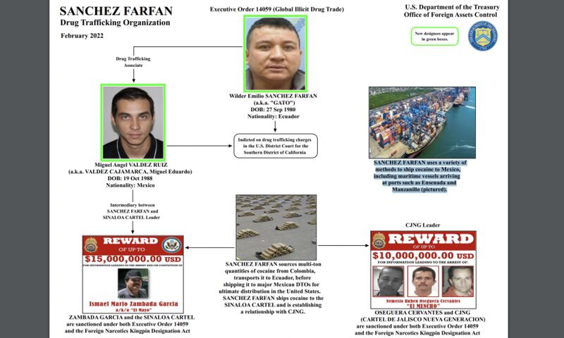 Organigrama y nexos de alias Gato Farfán con el cartel de Sinaloa y Jalisco Nueva Generación
