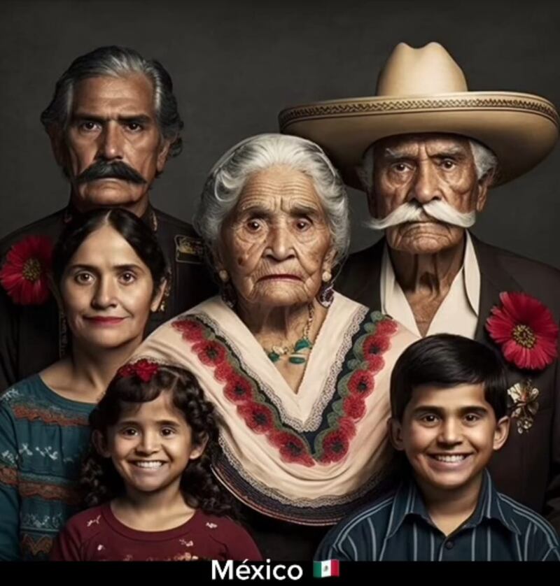 La familia mexicana fue recreada gracias  a la Inteligencia Artificial