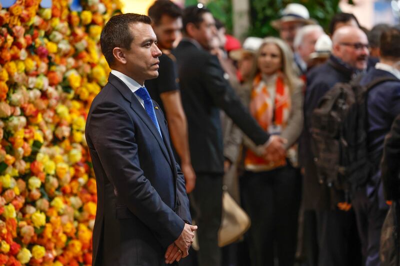 El presidente Daniel Noboa durante la inauguración de Fitur 2024 en Ifema, Madrid