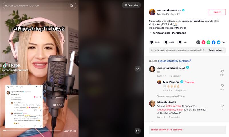 Mar Rendón quiere ser la 'hija adoptiktok' de Eugenio Derbez