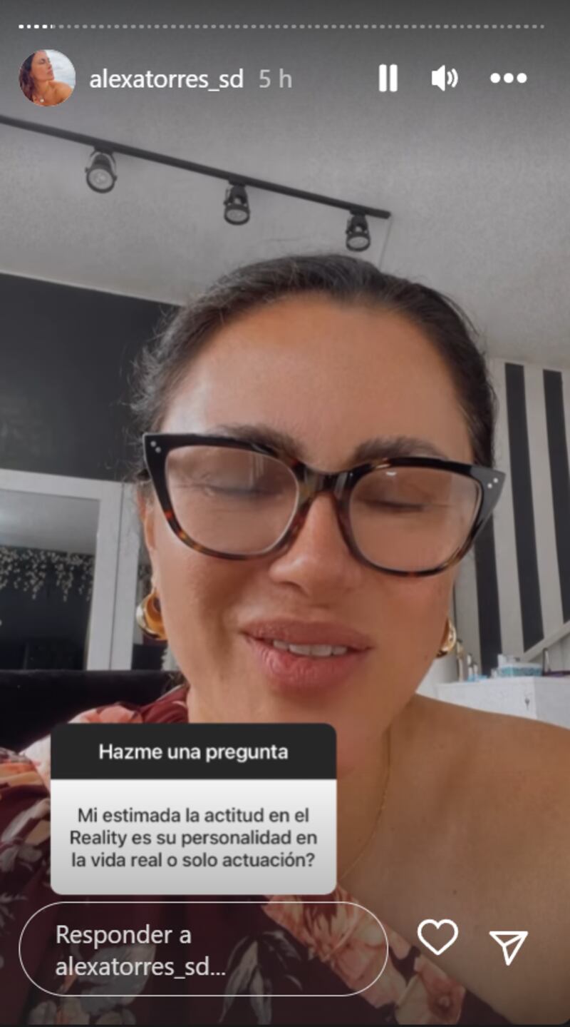 Captura de historia de Instagram de Alexandra