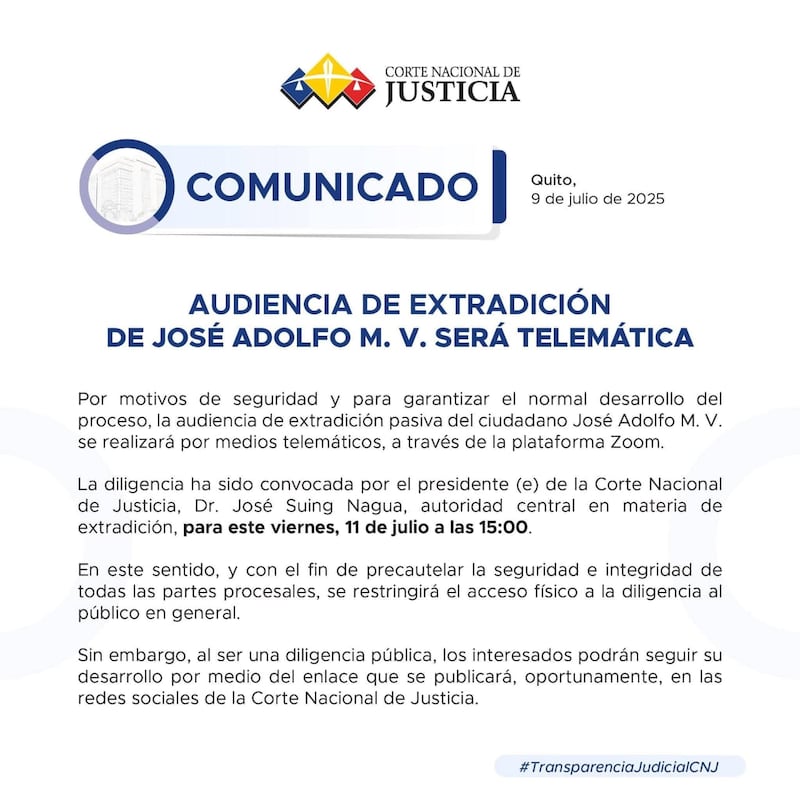 Audiencia de extradición de alias ‘Fito’ será vía telemática
