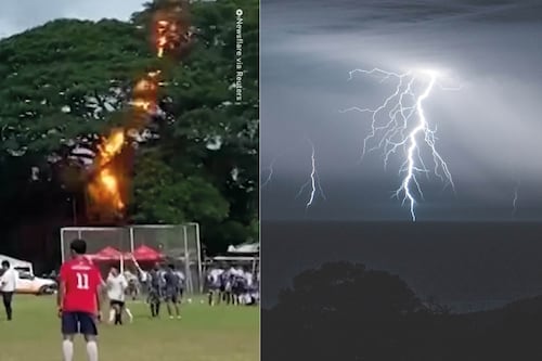 “Aliviado de estar vivo”: árbitro se salvó de morir calcinado por un rayo; este es el video que capturó el impactante momento