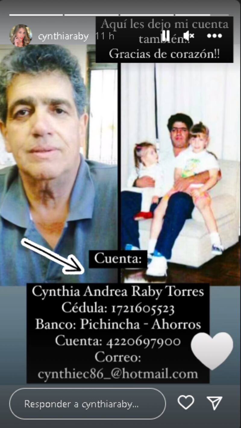 Padre de Cynthia Raby está delicado de salud