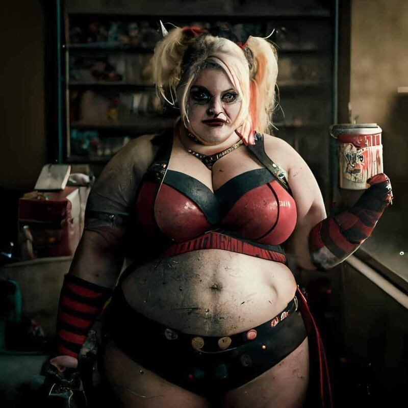 Harley Quinn obesa según inteligencia artificial