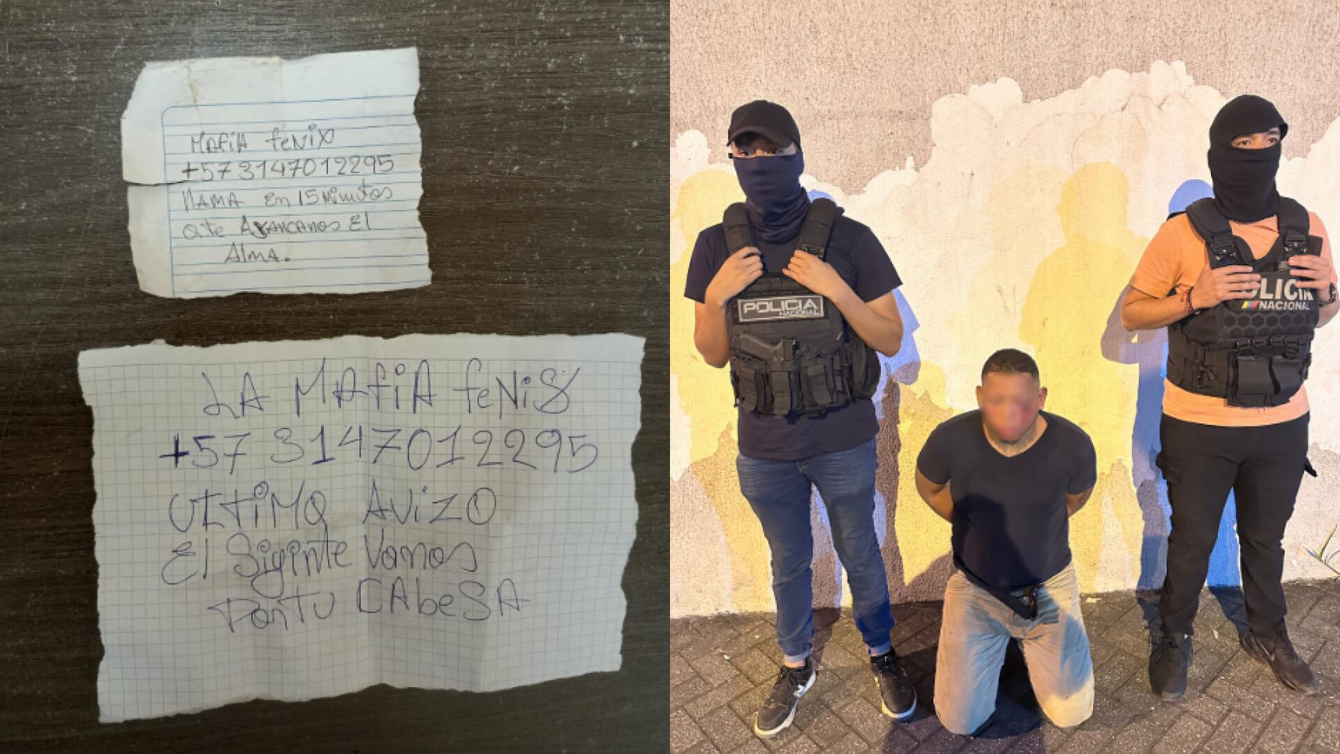 Capturan a presunto extorsionador que operaba bajo amenazas de la “Mafia Fénix”: “Vamos por tu cabeza”