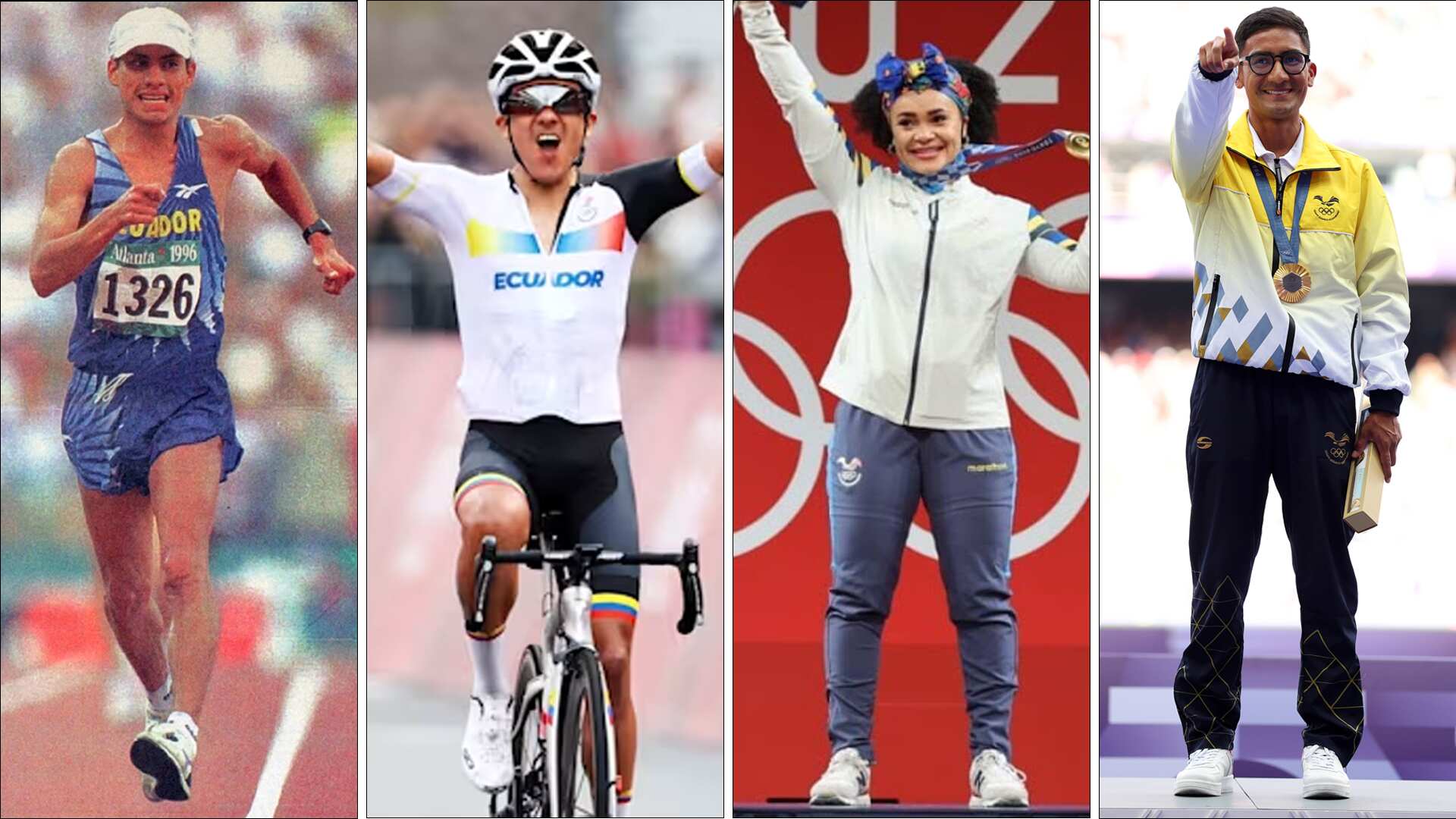 Jefferson Pérez, Richard Carapaz, Neisi Dájomes y Daniel Pintado medallistas de oro ecuatorianos en Juegos Olímpicos
