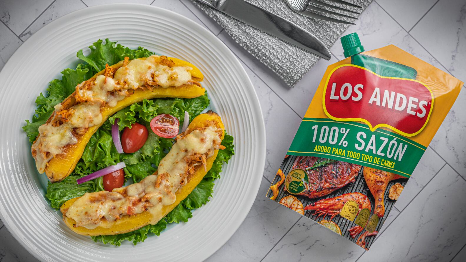 Maduros rellenos de carne mechada