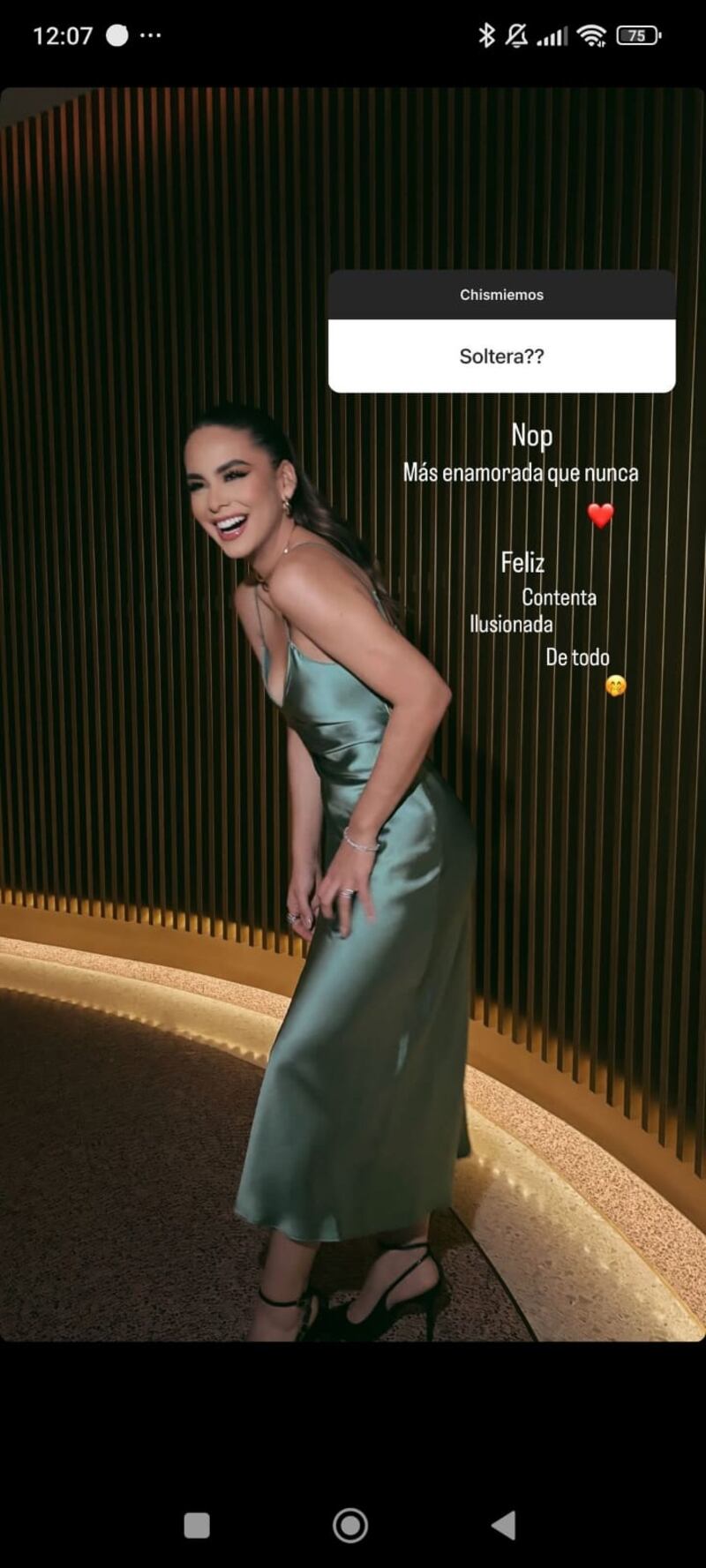 Captura de historia de Instagram de Valeria Gutiérrez