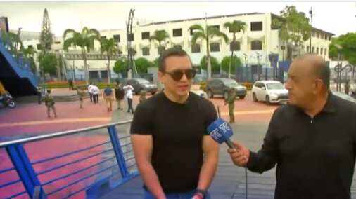 Daniel Noboa y José Delgado son captados en la calle en entrevista viral