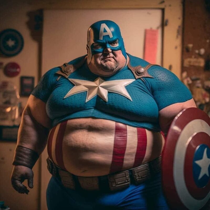 Capitán América obeso según inteligencia artificial