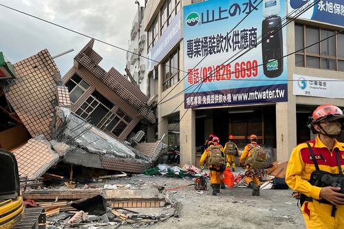 Impactantes imágenes que deja el terremoto de 6.8 en Taiwán que provocó el derrumbe de un edificio