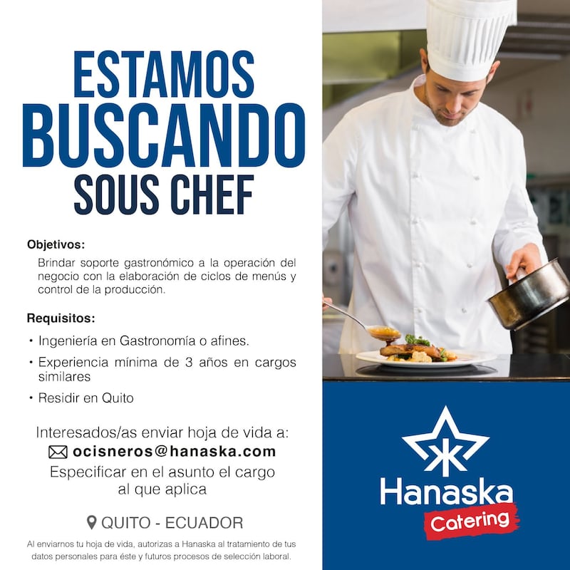 Vacantes laborales en Quito, en Hanaska