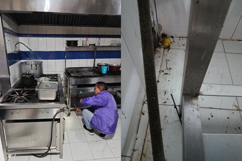 Heces de roedores halladas en la cocina de un catering en Cuenca.