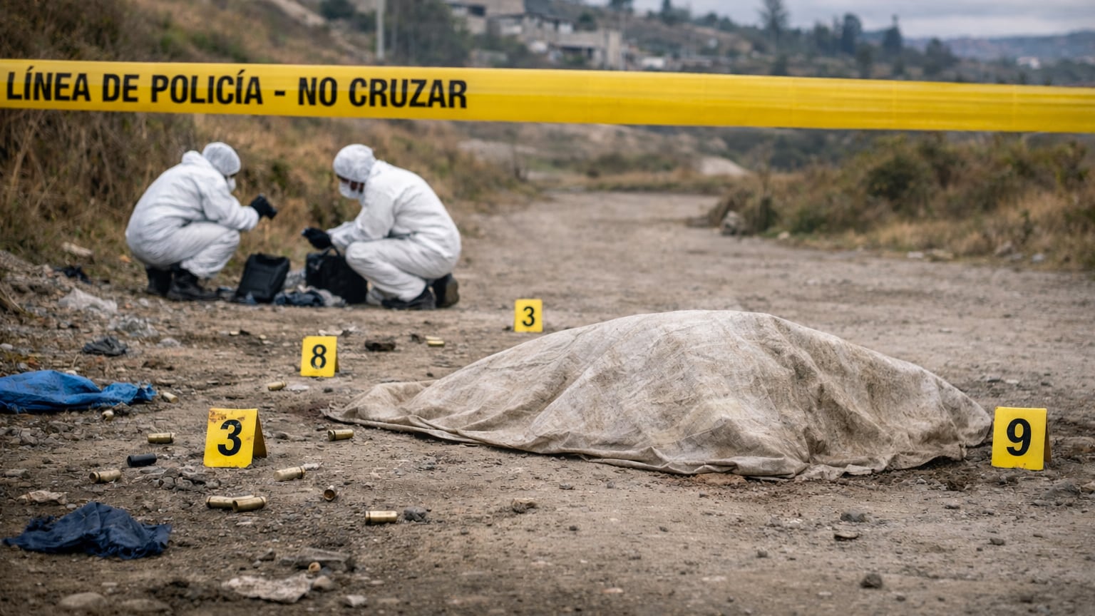 Macabro hallazgo en el sur de Quito: cuerpo acribillado fue encontrado en una vía de Guamaní