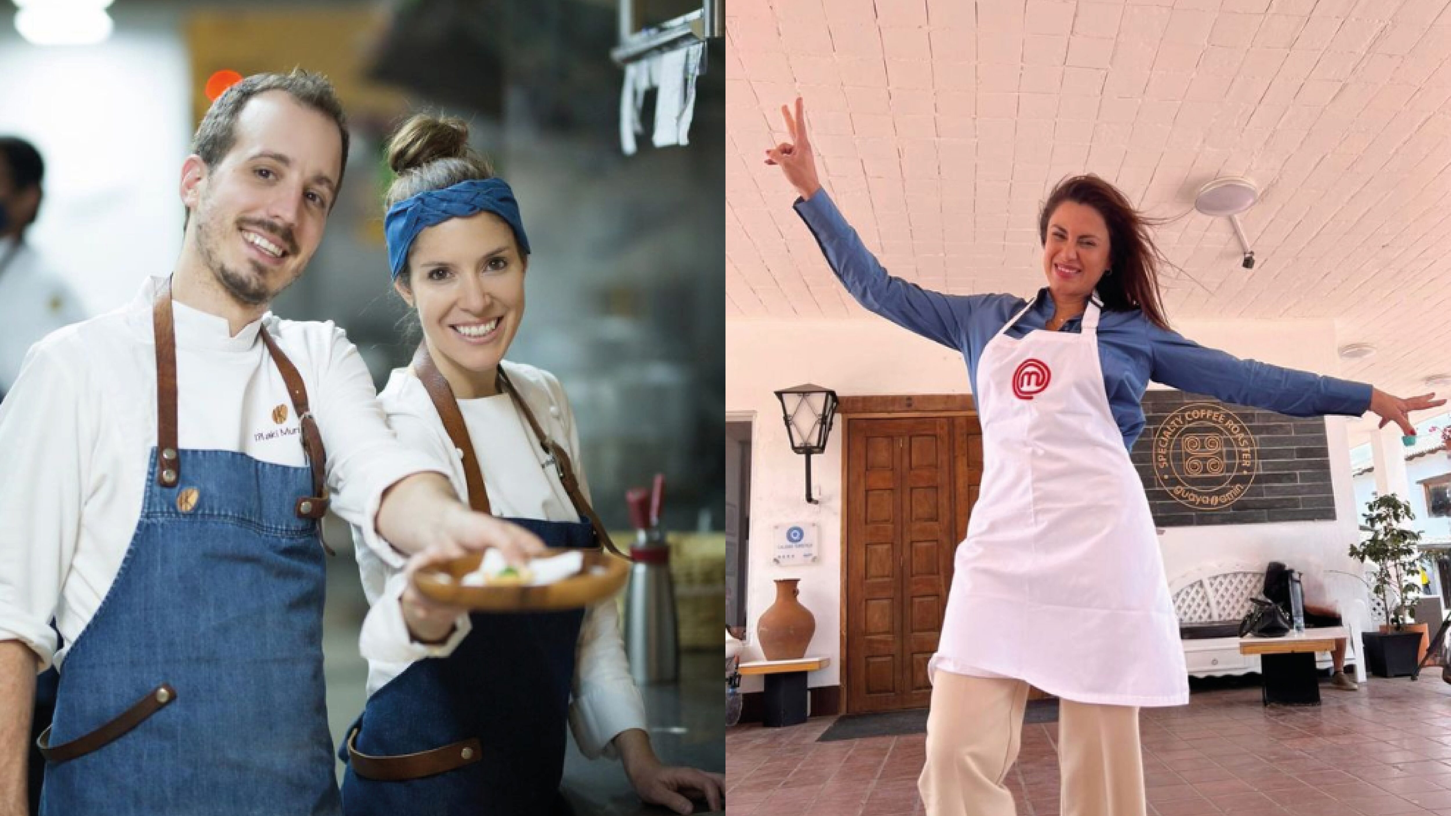 Carolina Sánchez, su esposo y Alexandra