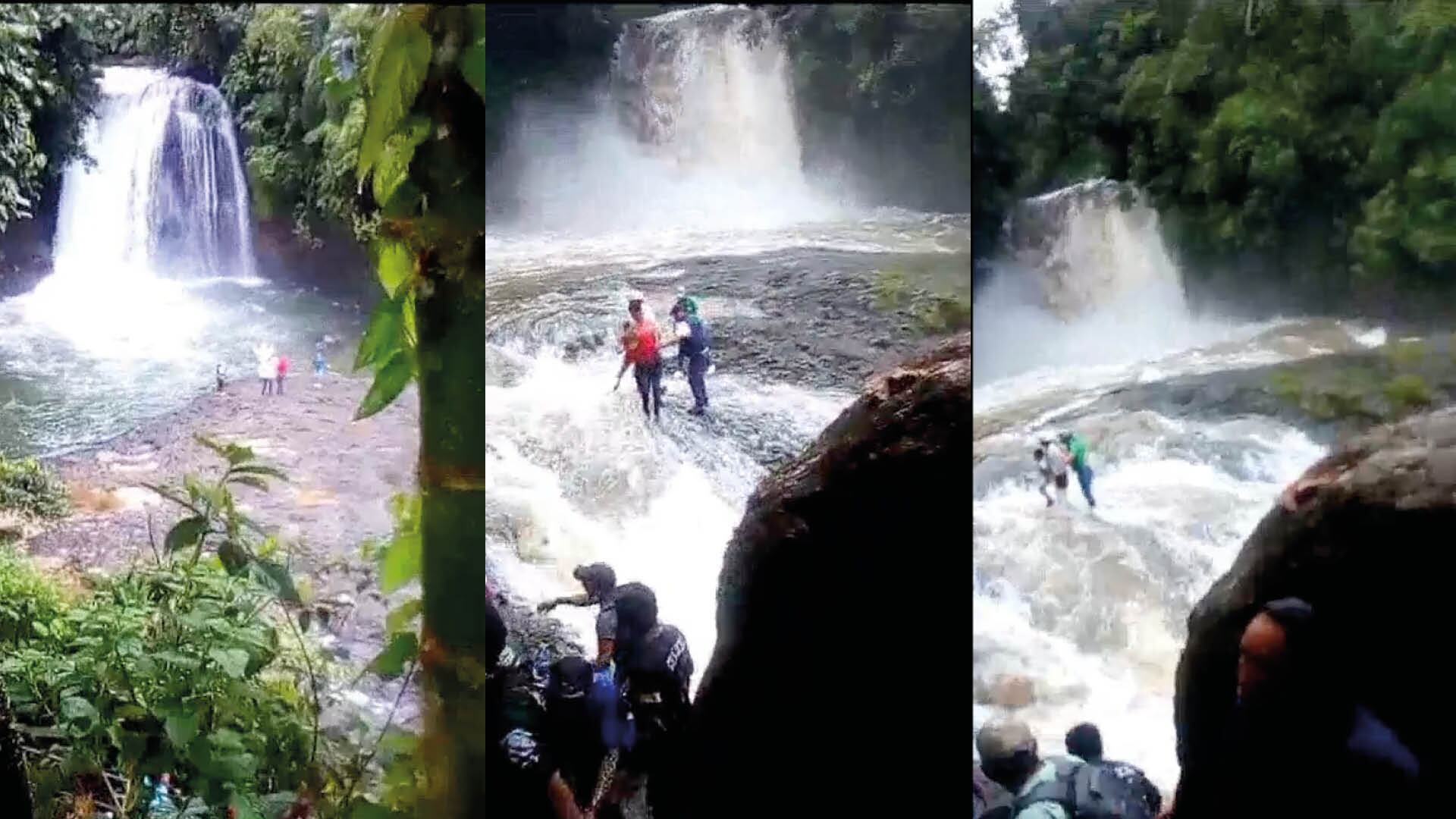 Creciente del río arrastró a varias personas en la cascada de Hollín