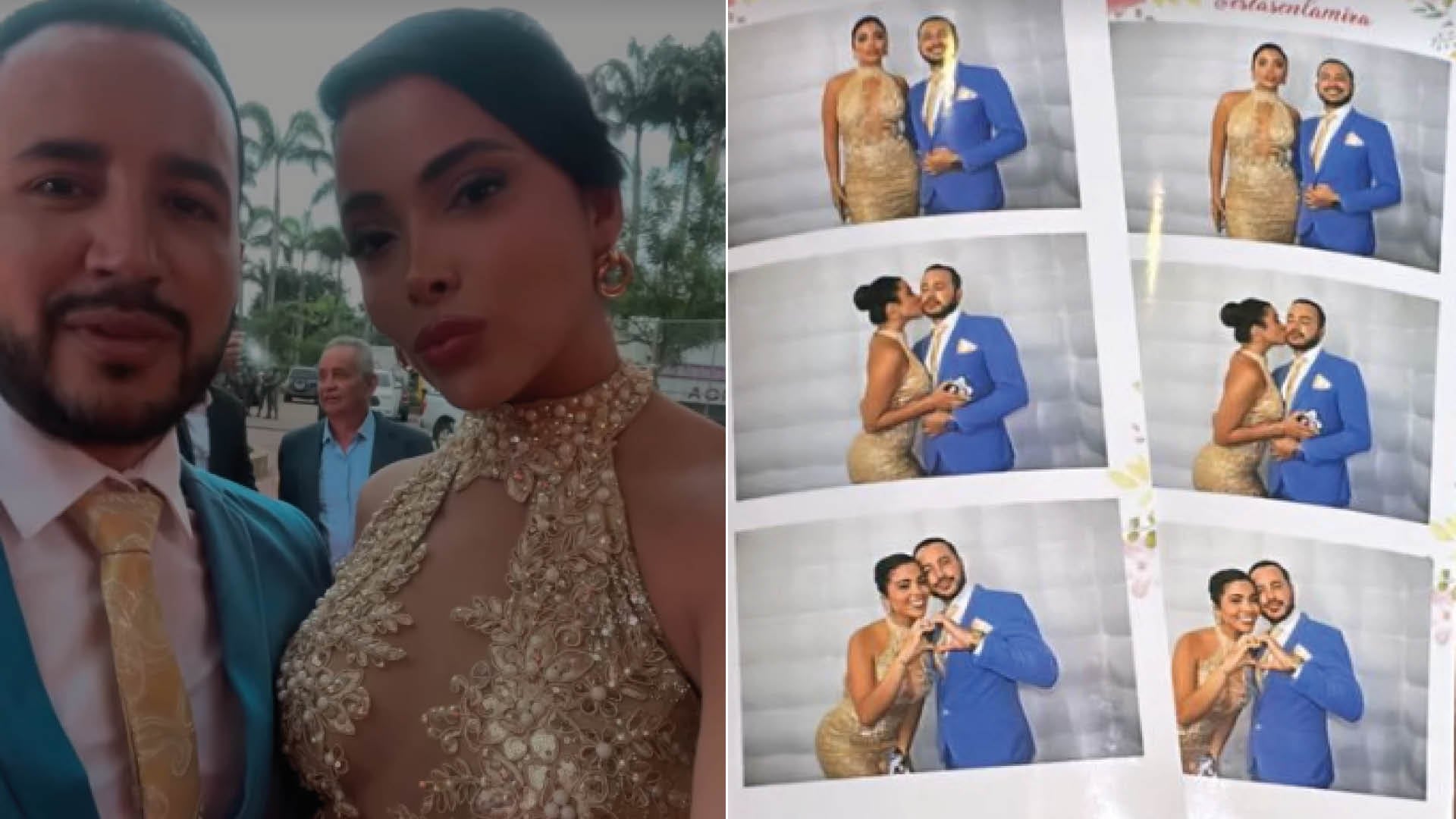 Landy Párraga junto a su novio en una boda