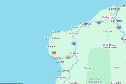 Sismo se registró frente a las costas de Esmeraldas