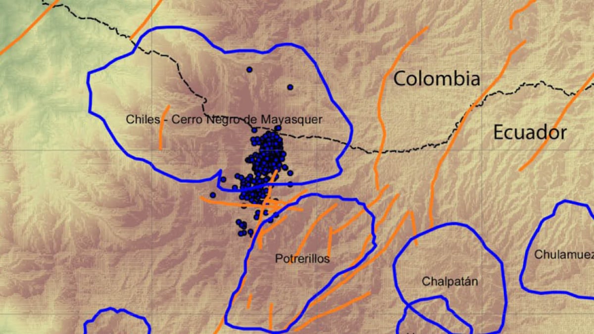 El volcán Chiles registra enjambre sísmico en frontera de Colombia y Ecuador