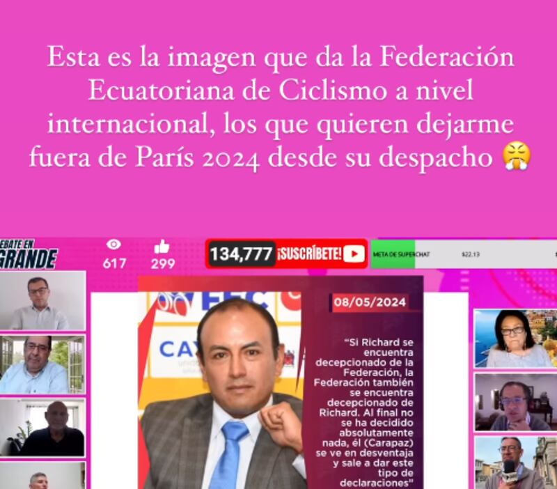 Reclamos de Richard Carapaz