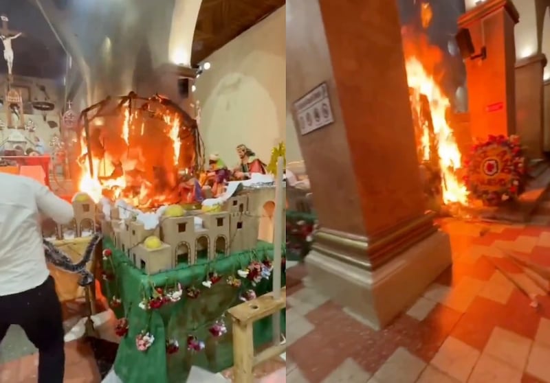 incendio en iglesia de Saraguro