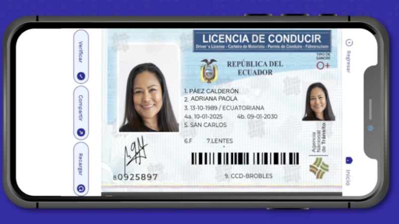Licencia de conducir digital en Ecuador