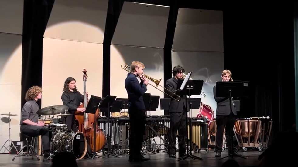 Trombone 1 - Winston Malmquist (the goat)
Trombone 2 - Jimmy Shields
Trombone 3 - Grant Holmquist (me)
Bass - Ian dal Mas
Drumset - Saoirse Sipes (the actual goat)
