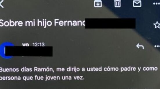 Mensaje de padre a profesor