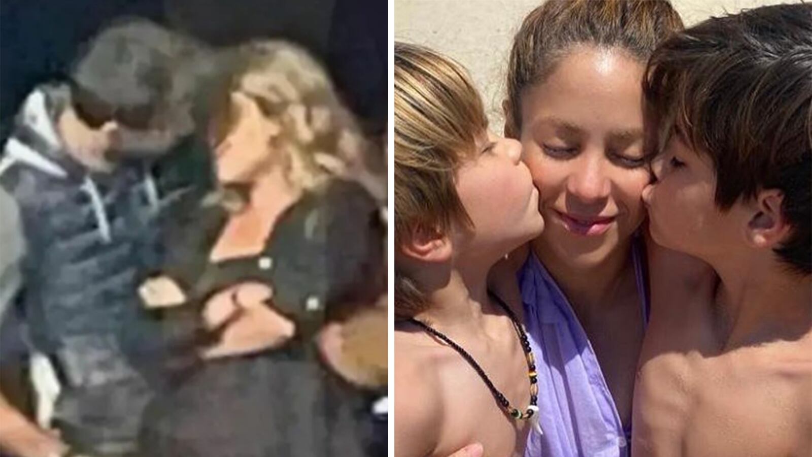 Shakira pasea con sus hijos devastados y Piqué se besa con su novia.