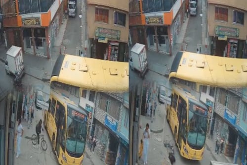 Huía con bicicleta robada y terminó estrellado contra un bus