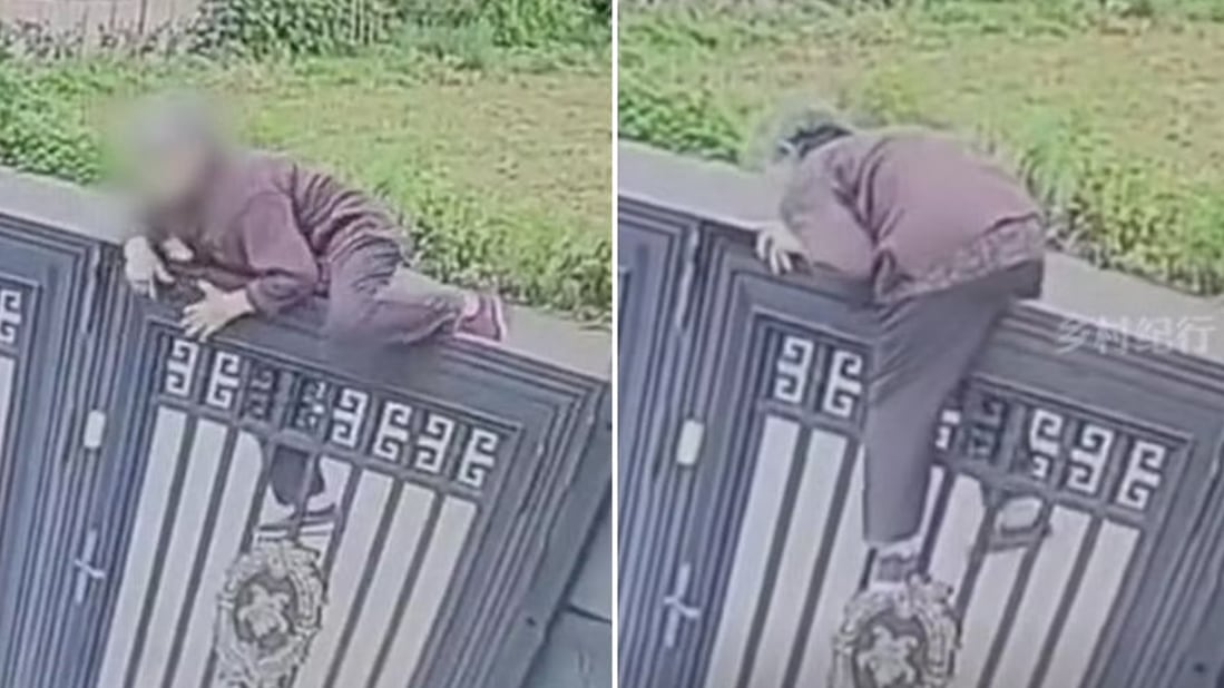 VIDEO: anciana de 92 años huye de un asilo trepando una verja de más de 2 metros