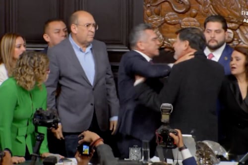 Senadores se agarran a golpes en el Senado de México y videos se viralizan