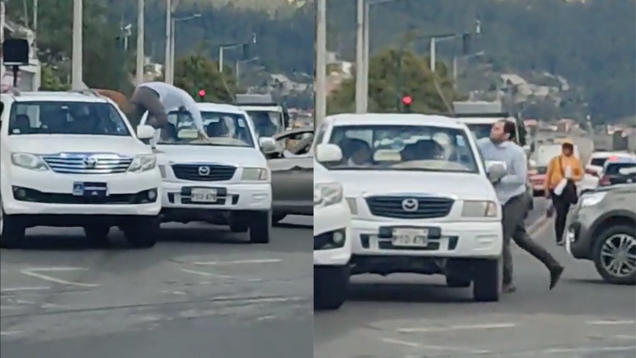 Adulto mayor sufre la agresión de un conductor en Cuenca por haberle cerrado el paso