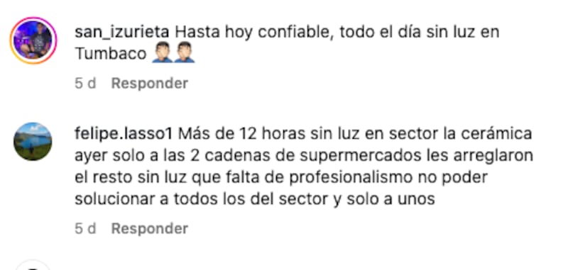 Cortes de luz sin previo aviso en Quito.