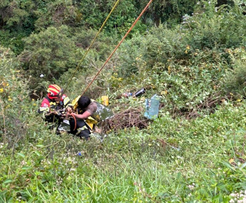 Siniestro de tránsito en la E - 35, sector El Quinche.