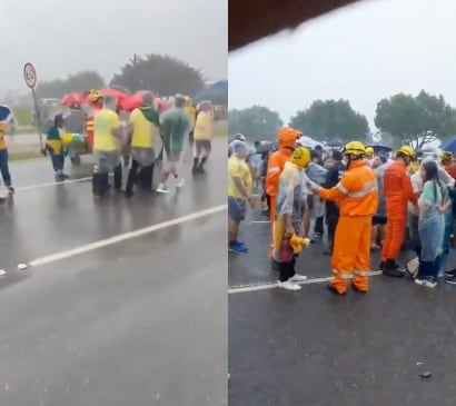 Servicios de emergencia atienden a manifestantes heridos tras la caída de un rayo en Brasilia durante una marcha de apoyo a Jair Bolsonaro.