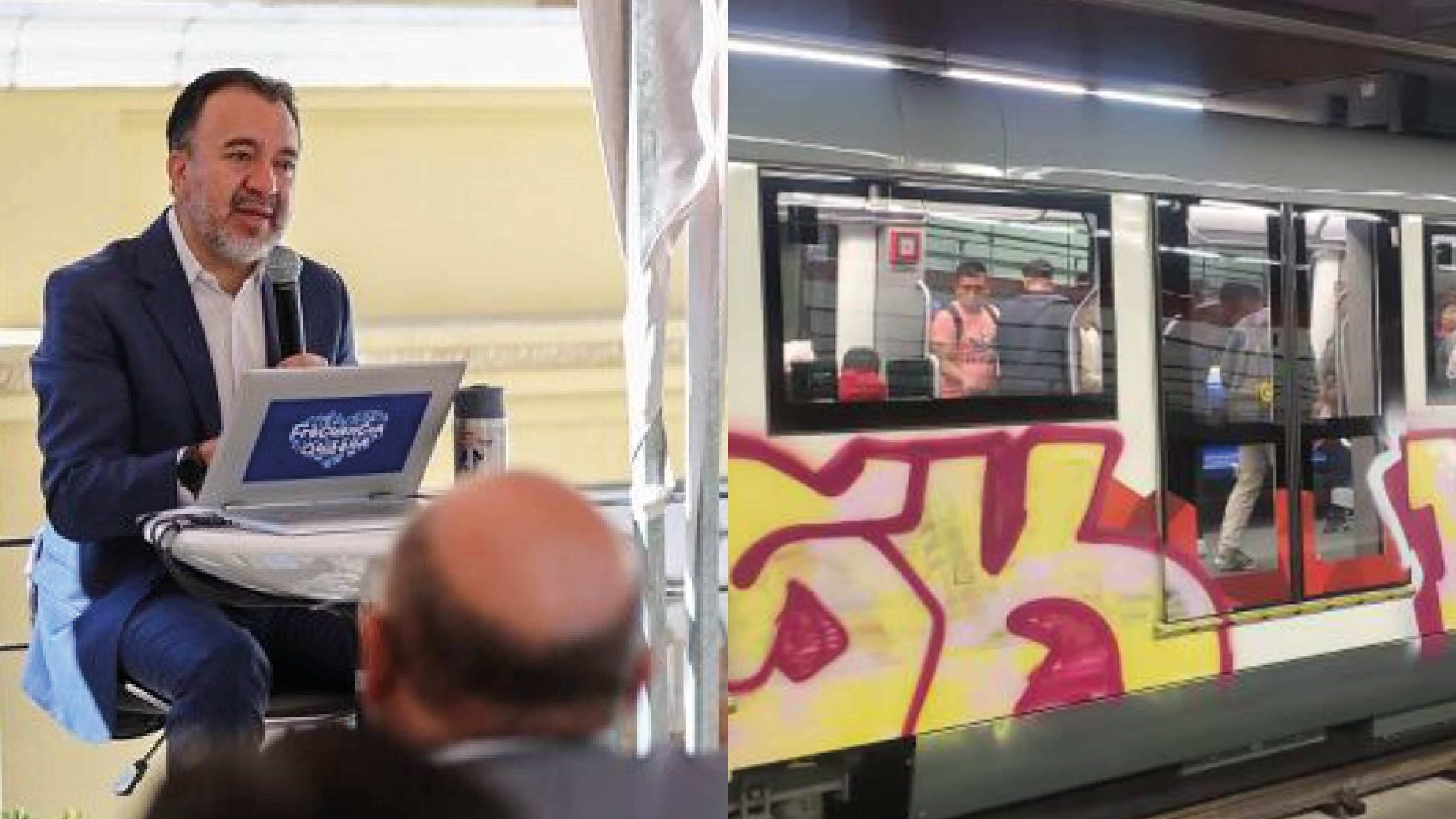 Vandalizan tren del Metro de Quito