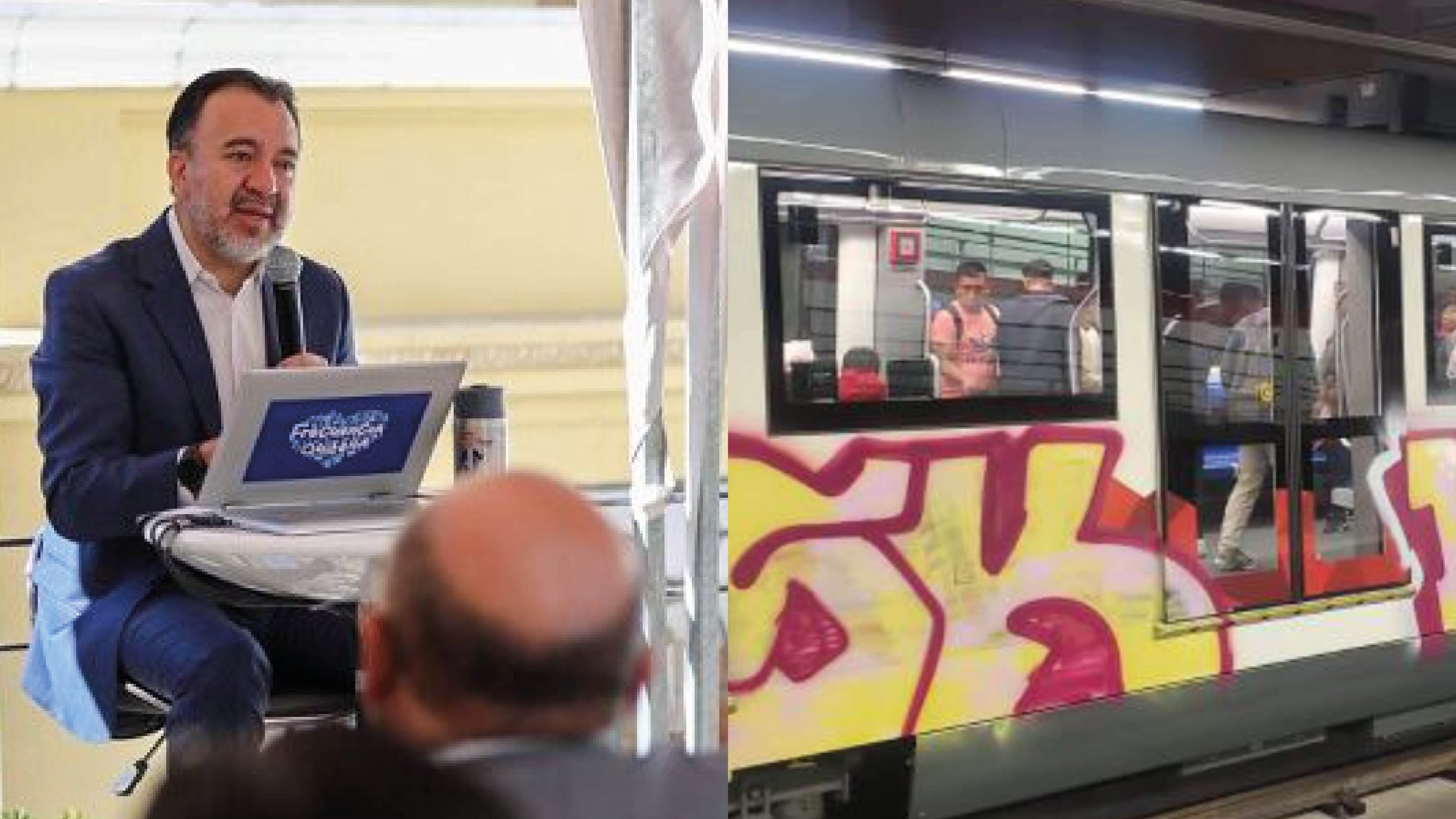 Vandalizan tren del Metro de Quito
