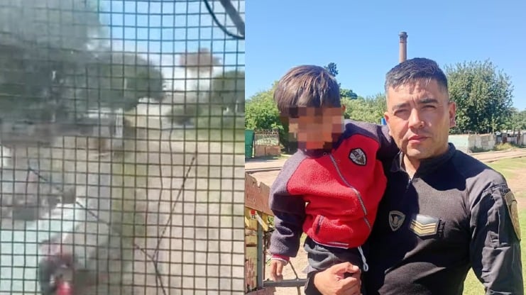 Policía salvó a un niño segundos antes de ser atropellado por un tren en Córdoba