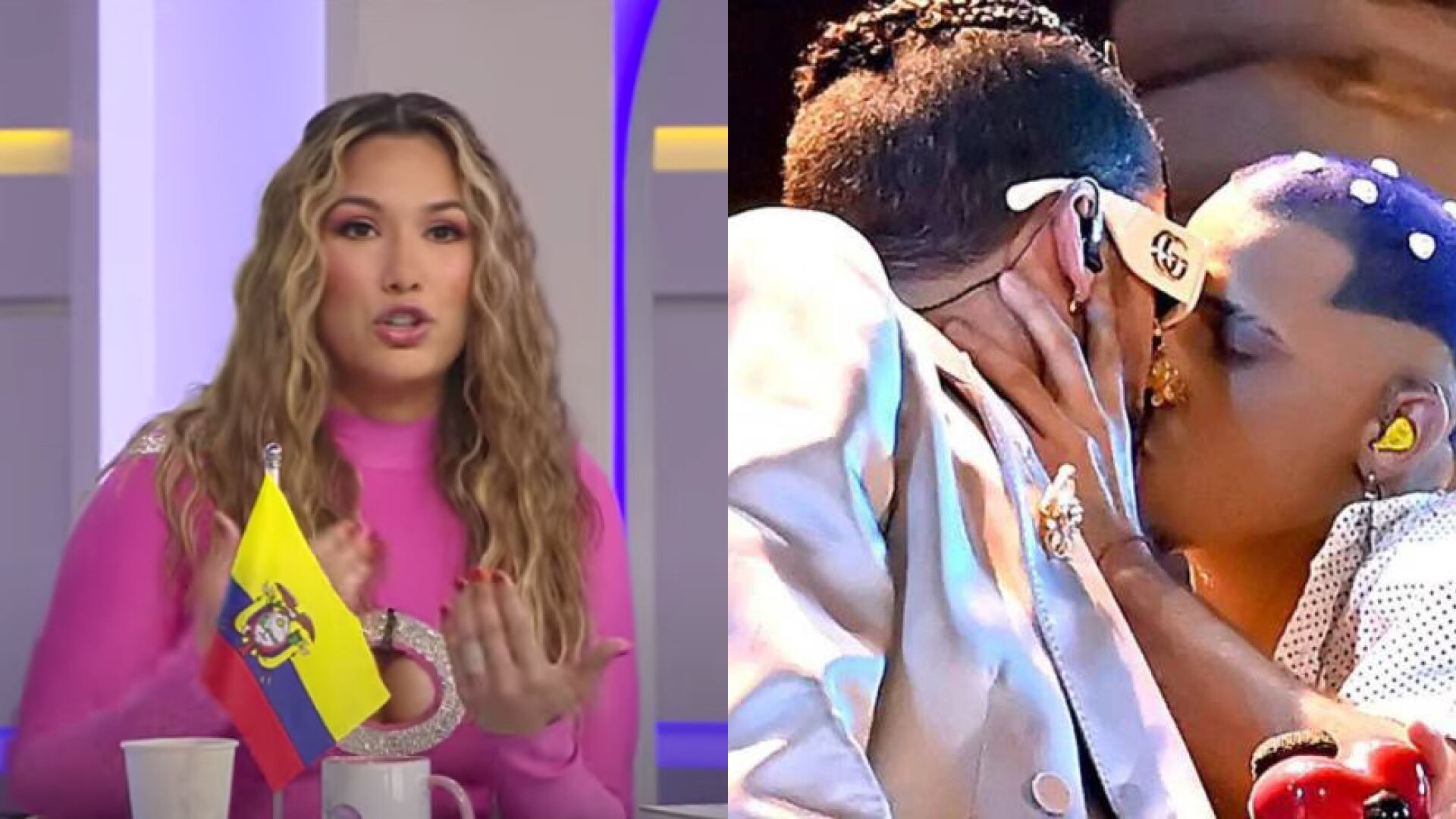 Bad Bunny se dio un beso con uno de los bailarines.